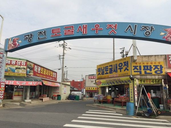 광천 토굴새우젓 시장 입구 전경