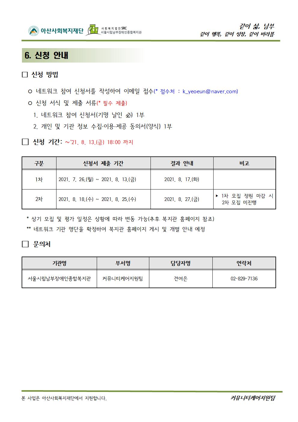 사람중심실천을 위한 장애인복지시설 실천가 네트워크 모임 개요서 4페이지