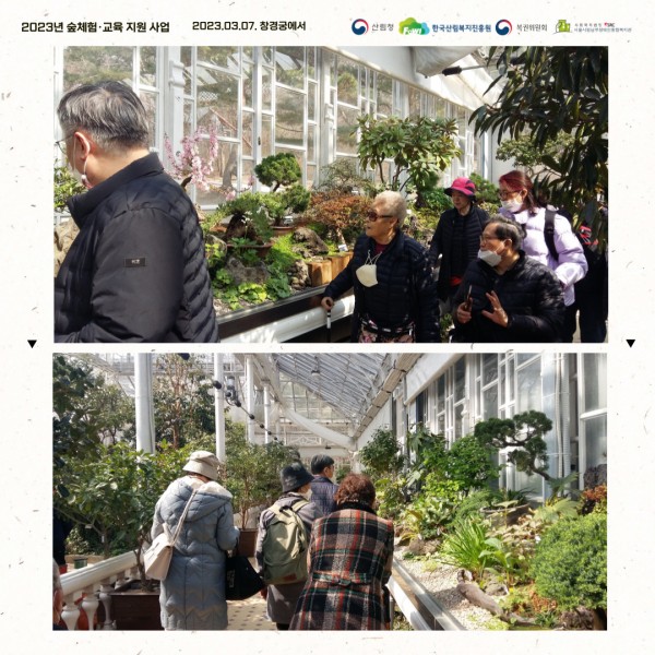 창경궁 내 숲체험 강사와 참여자분들 사진