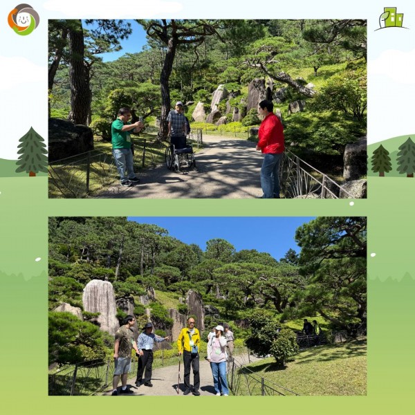 화담숲을 거닐고 대화를 나누고 있는 참여자 사진